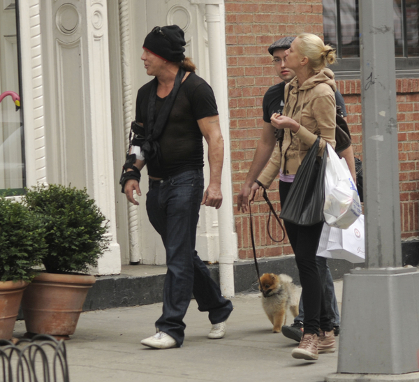 Mickey Rourke And Girlfriend Anastassija Makarenko Paparazzi Photos New York West Village