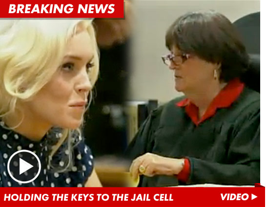 Judge Stephanie Sautner and Lindsay Lohan