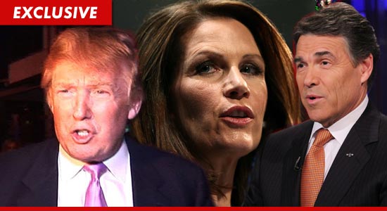 Donald Trump, Michele Bachmann and Rick Perry