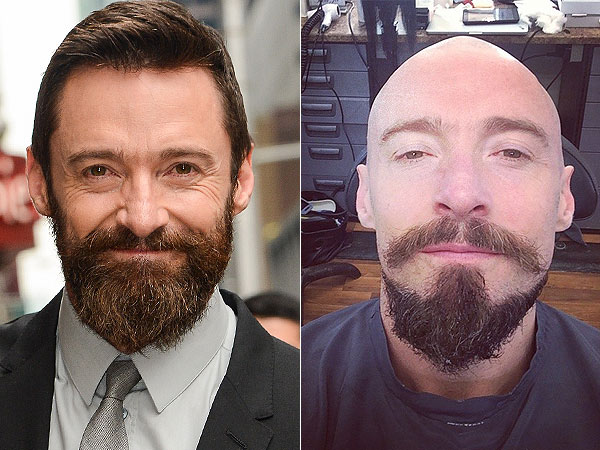 Hugh Jackman shaves head
