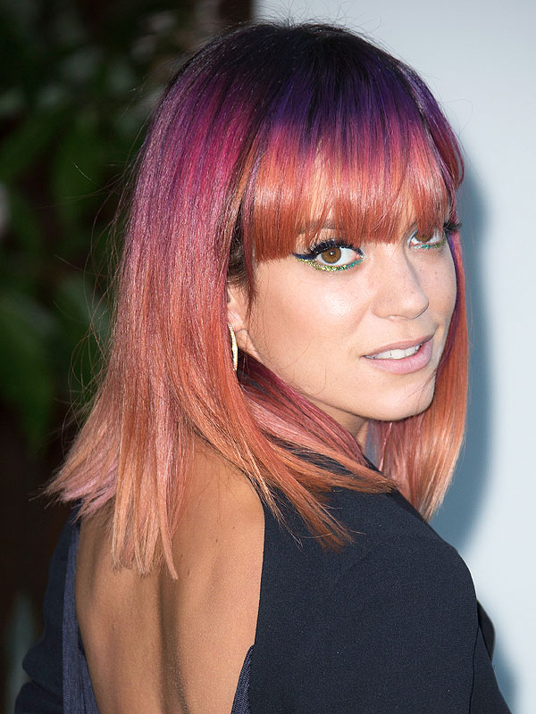 Lily Allen multicolor hair