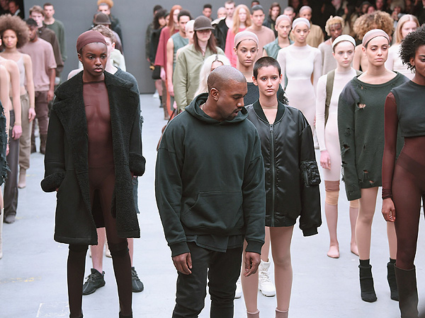 Kanye West attends the adidas show during Mercedes