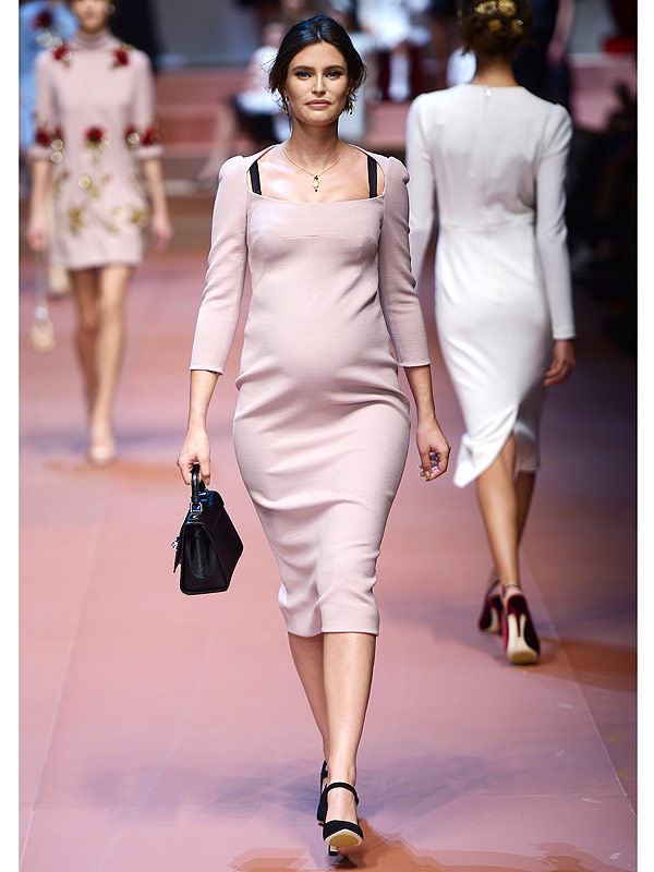 A model walks the runway at the Dolce&Gabbana show