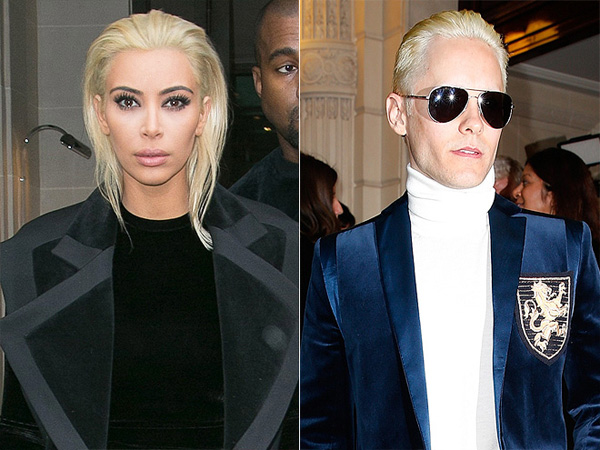 Kim Kardashian and Jared Leto blonde hair