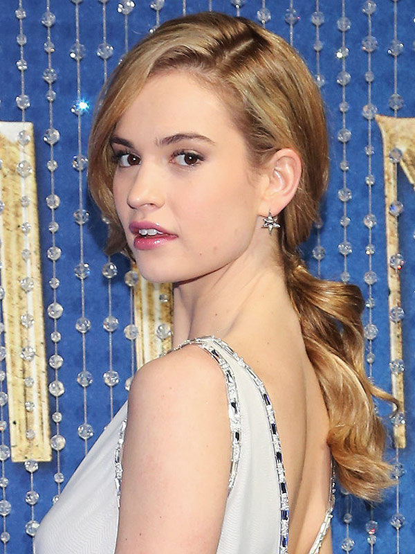 Lily James Cinderella ponytail