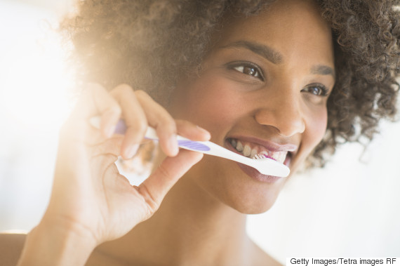 brushing teeth