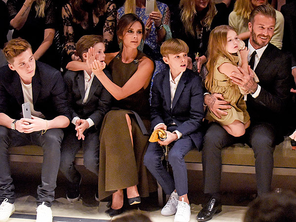 Beckhams at Burberry show