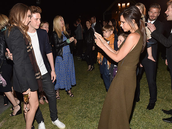 Beckhams at Burberry show