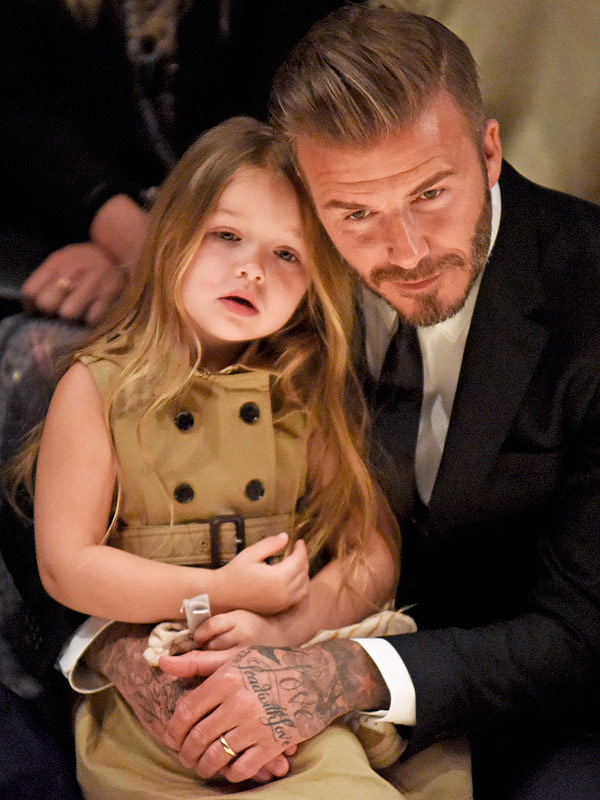 Beckhams at Burberry show